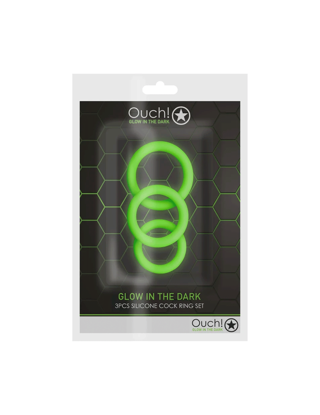 Ouch Glow In The Dark 3pc Cockring Set