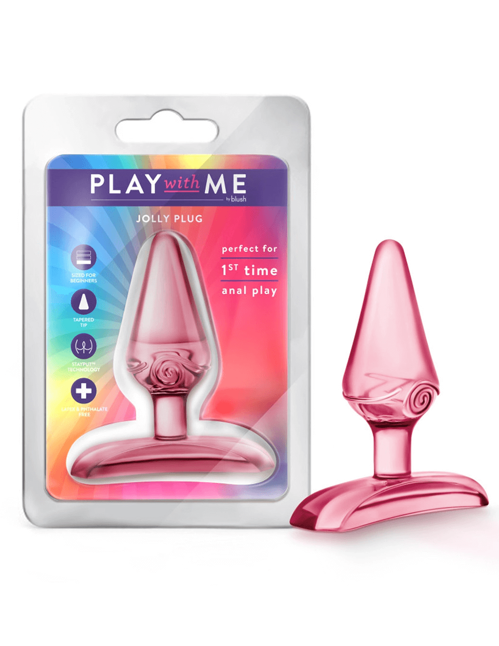 Play With Me Jolly Plug - Pink - Product With Box