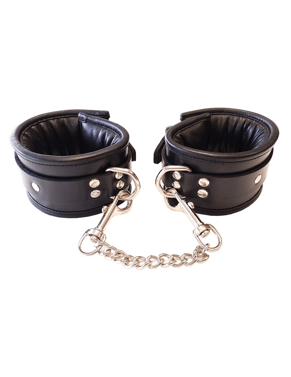 Rouge Padded Leather Ankle Cuffs - Black - Main