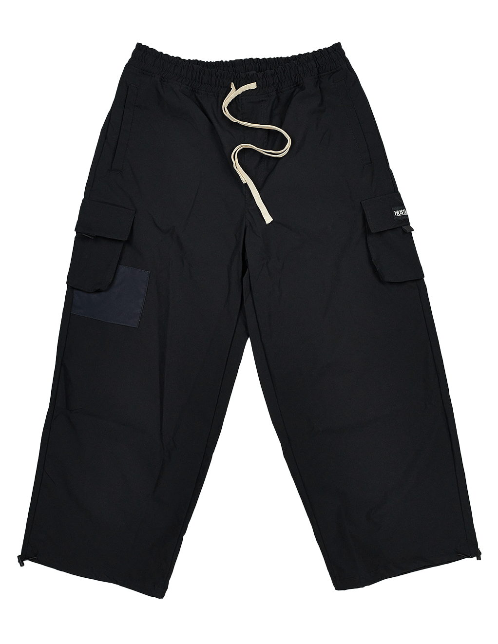 HUSTLER® Parachute Pants - Black - Front