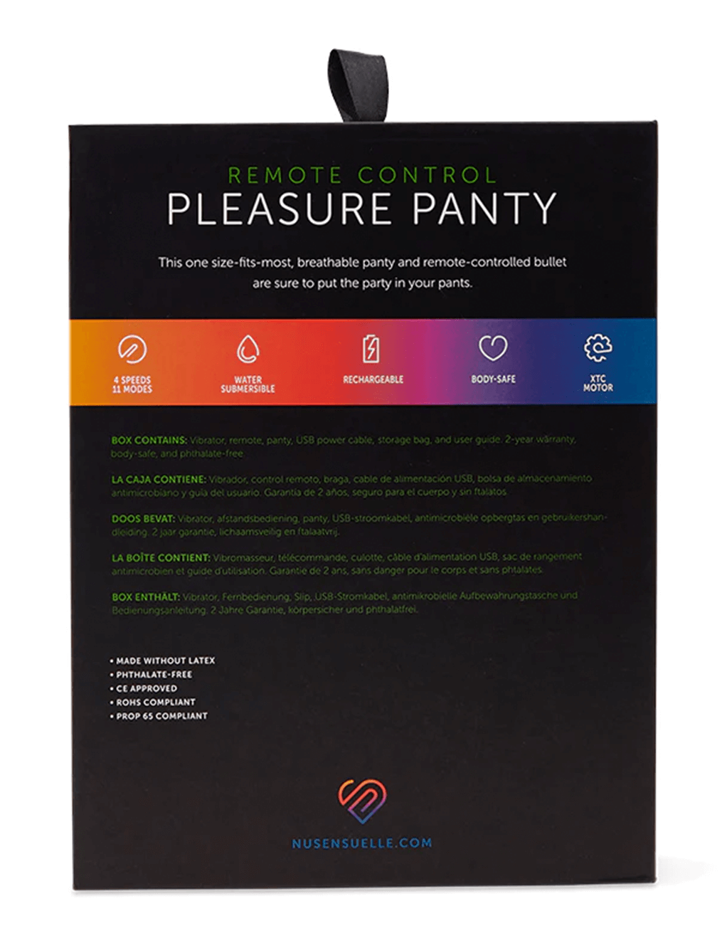 Nu Sensuelle 15 Function Pleasure Panty - Box Back