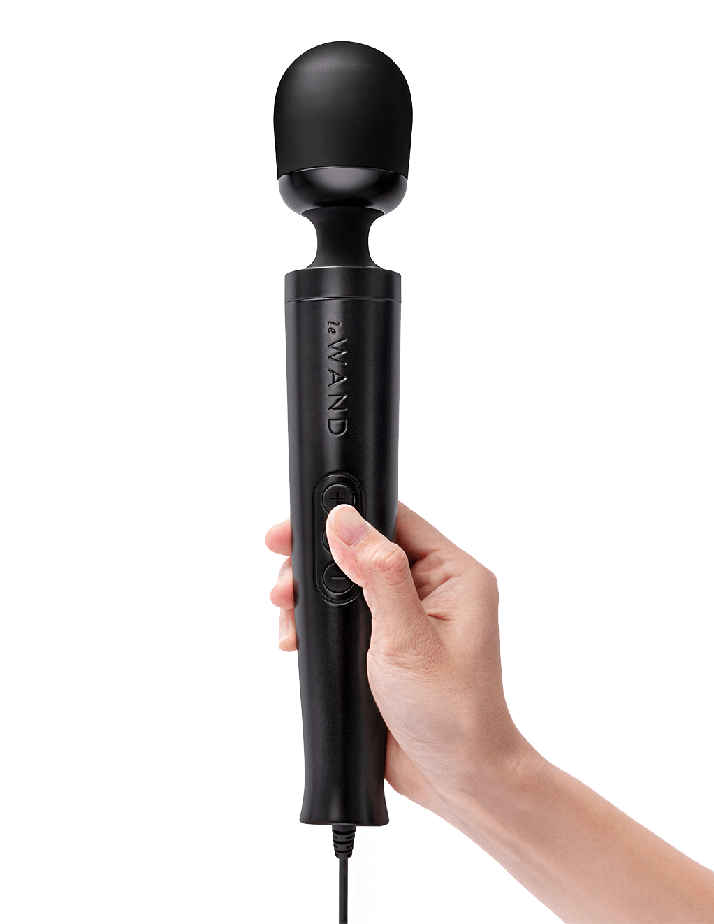 Le Wand Diecast Plug-In Vibrating Wand - Black - In Hand
