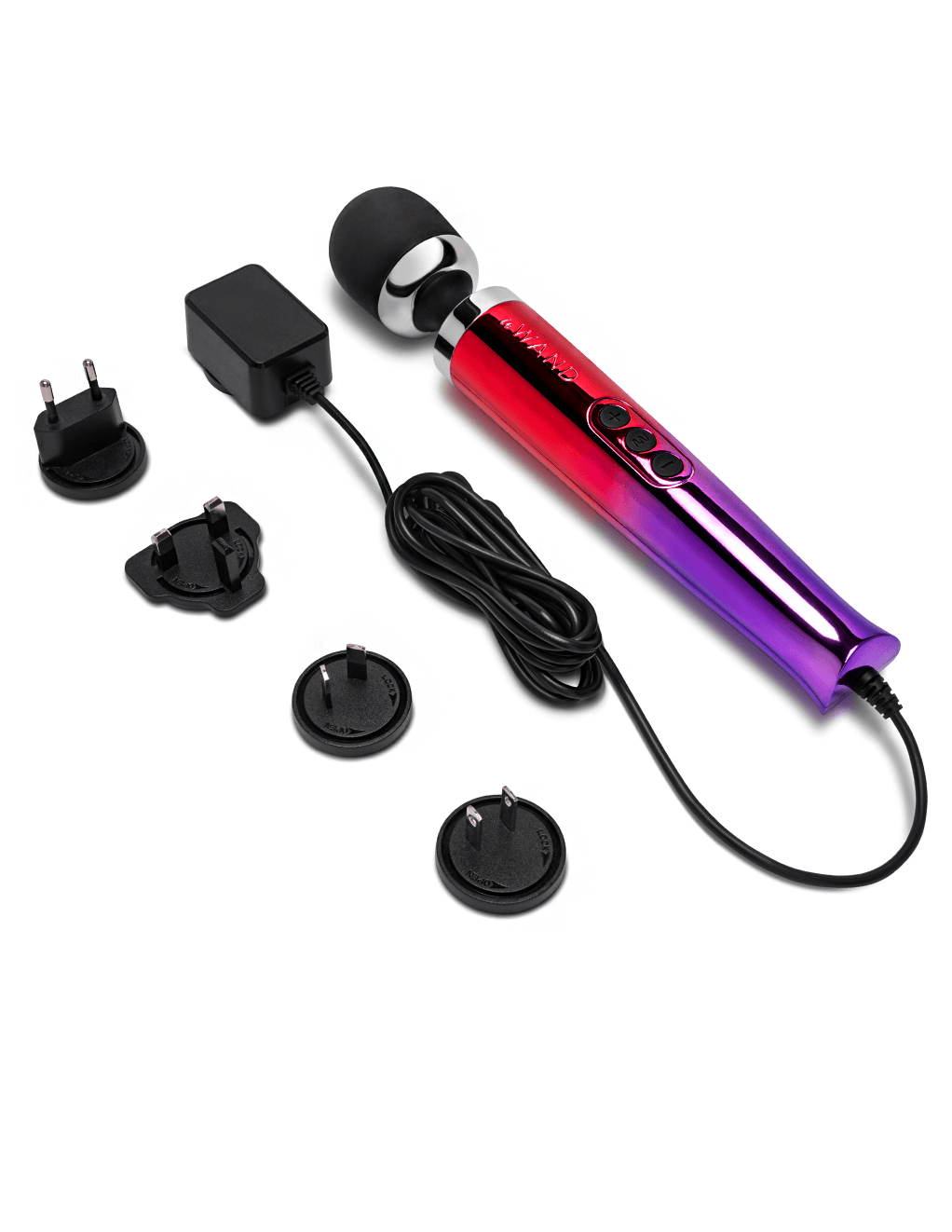 Le Wand Diecast Plug-In Vibrating Wand - Ombre - Adapters Alt