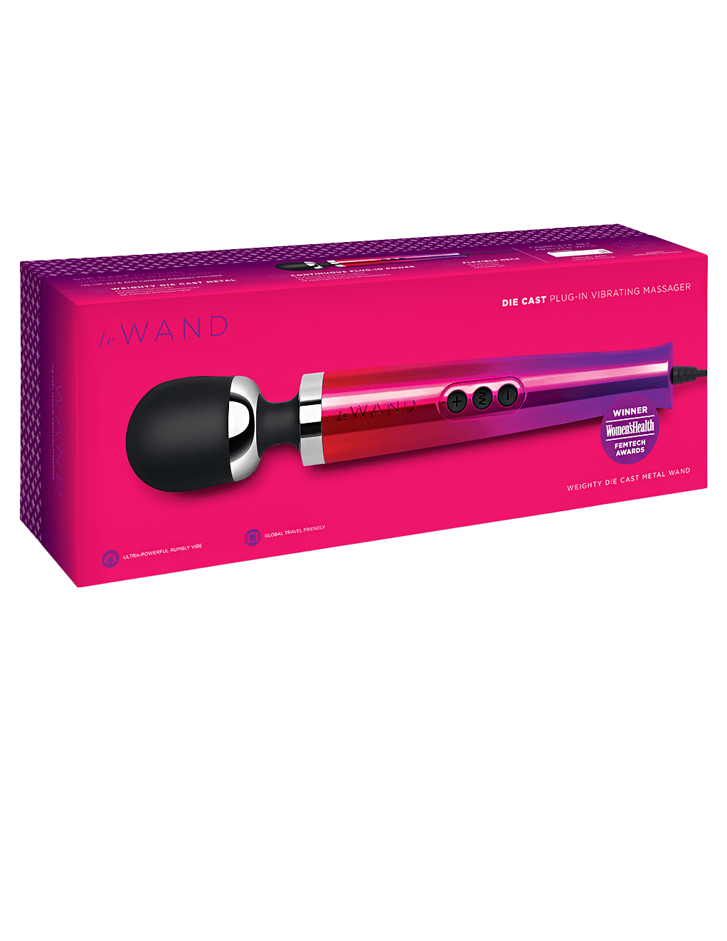 Le Wand Diecast Plug-In Vibrating Wand - Ombre - Box Front
