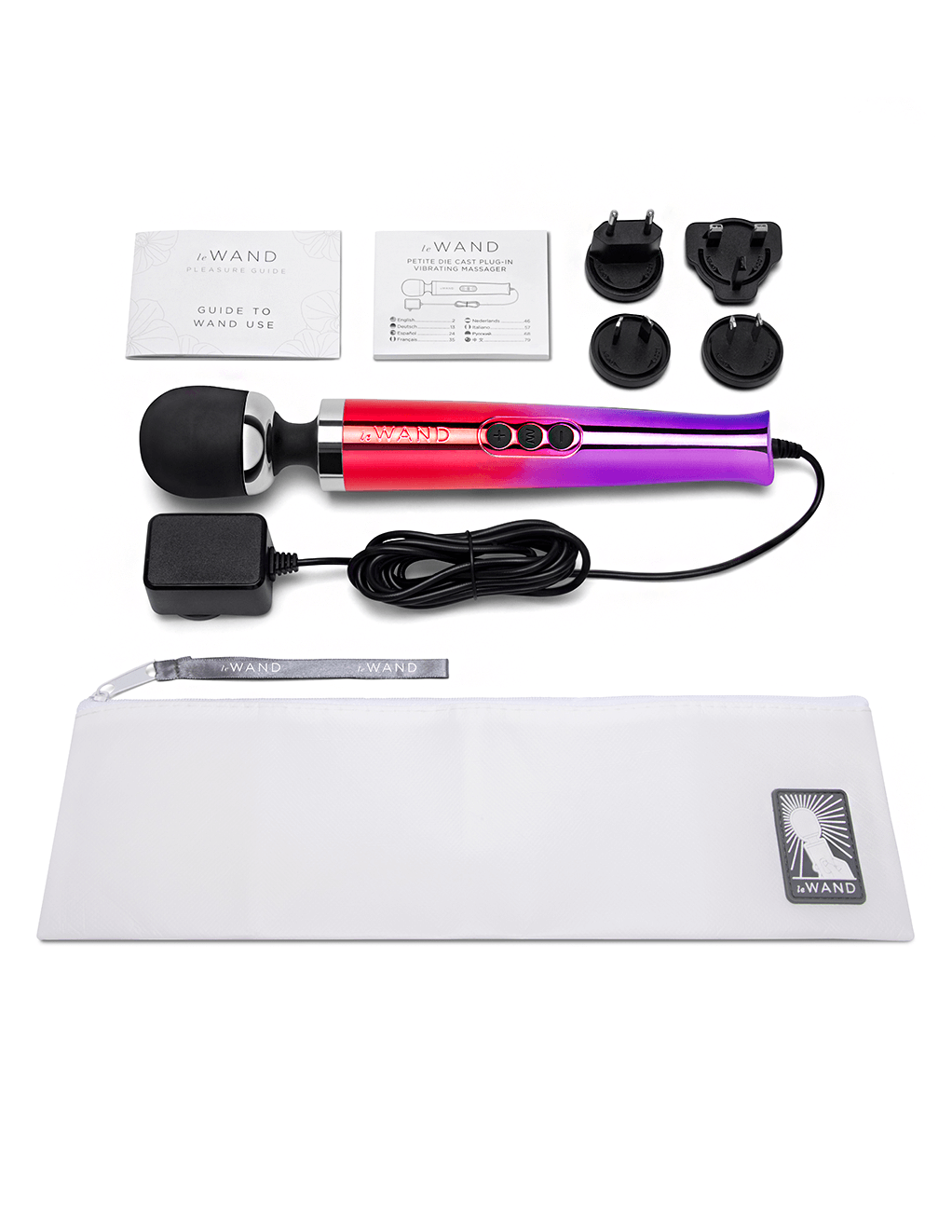 Le Wand Diecast Plug-In Vibrating Wand - Ombre - Box Contents