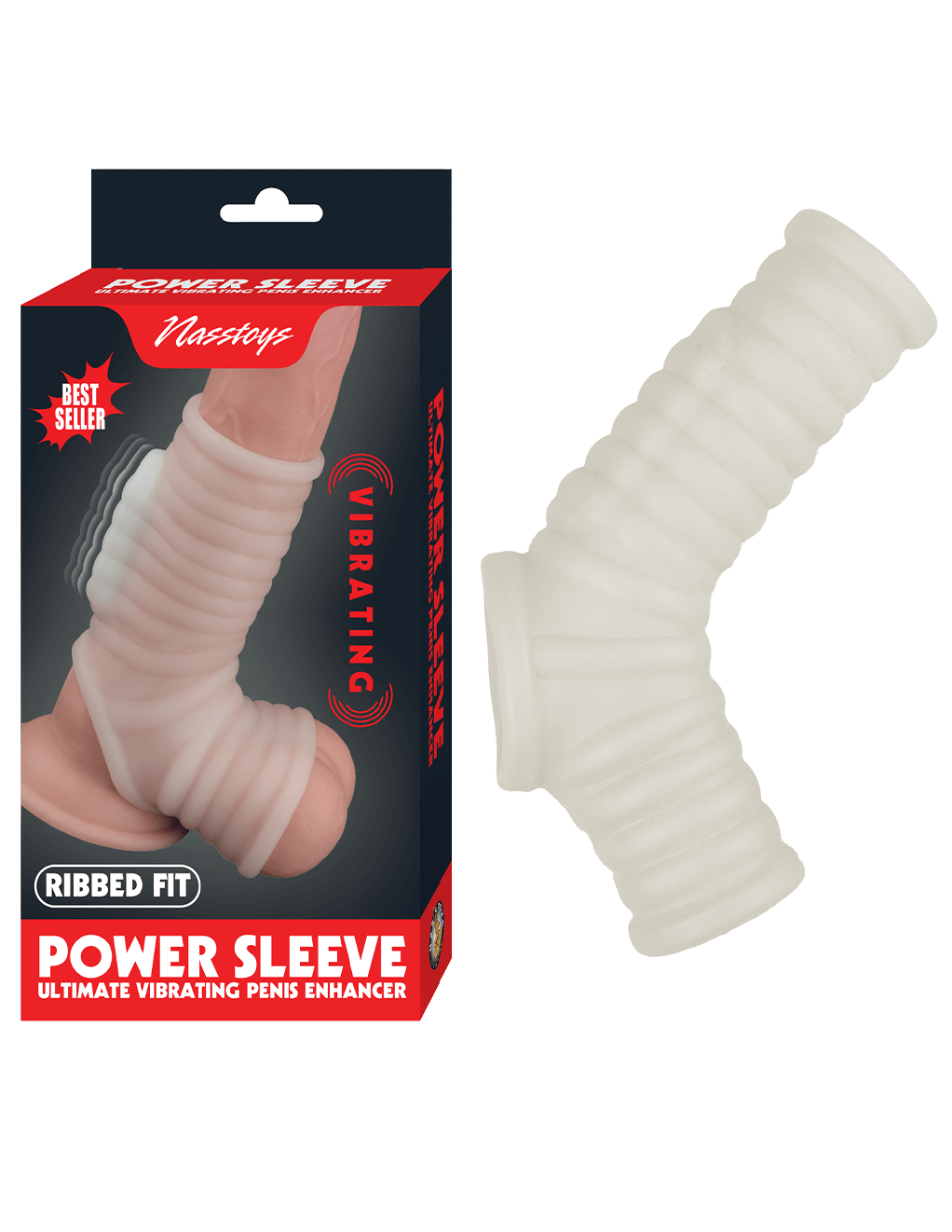 Ribbed Vibrating Power Sleeve - With Box