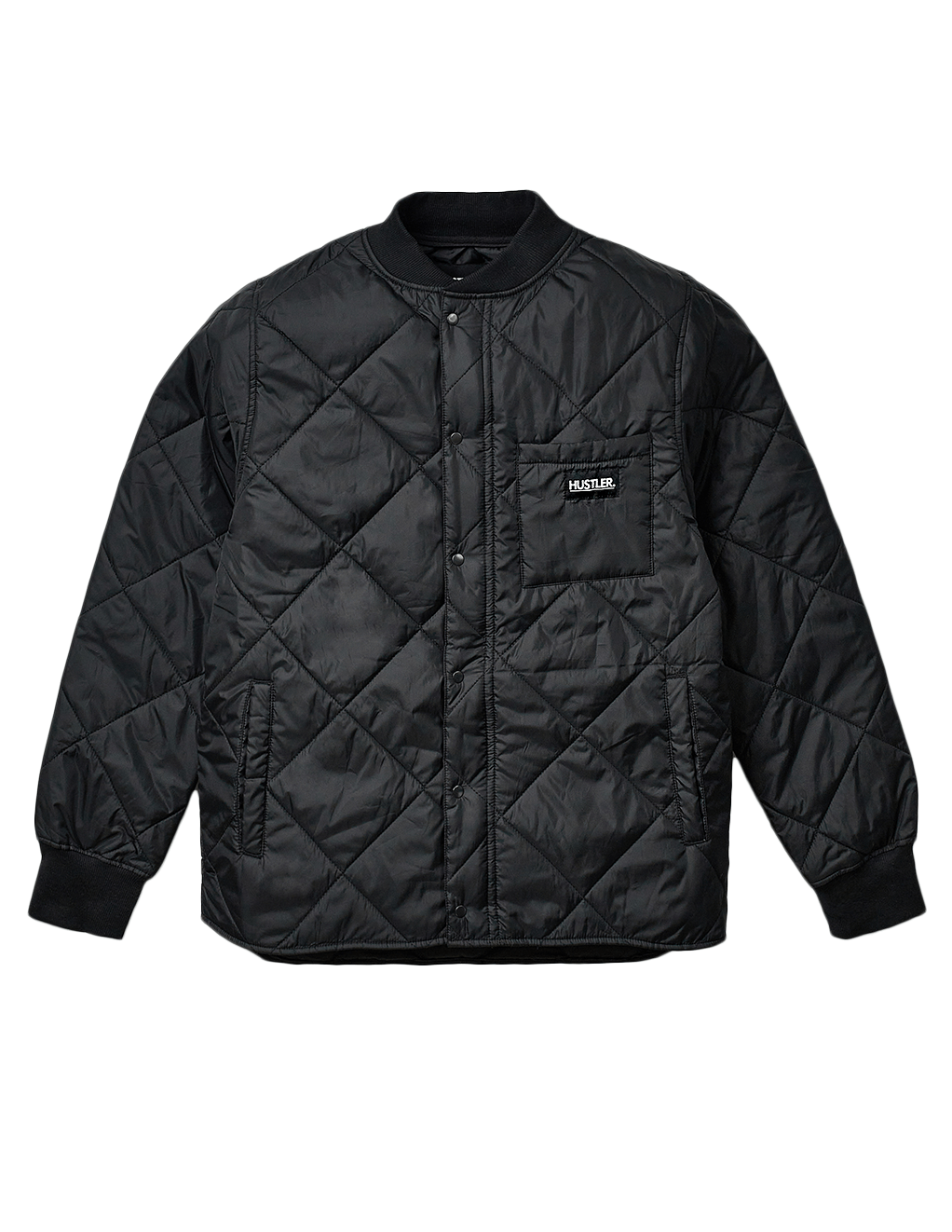 HUSTLER® Quilted Shirt Jacket - Black - Main