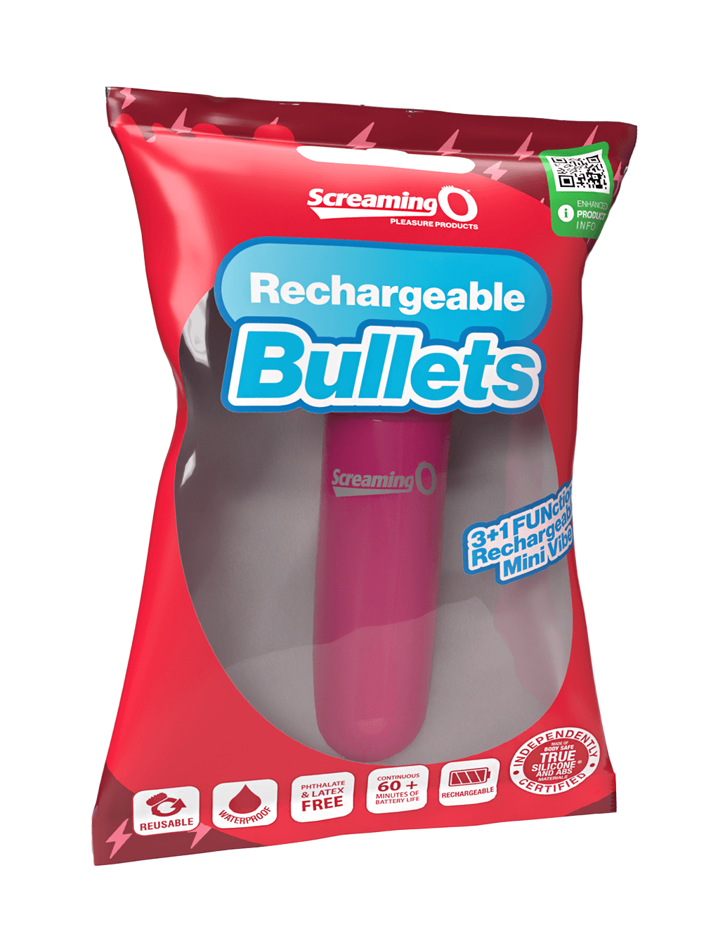 Screaming O Rechargeable Bullet - Pink - Packaging