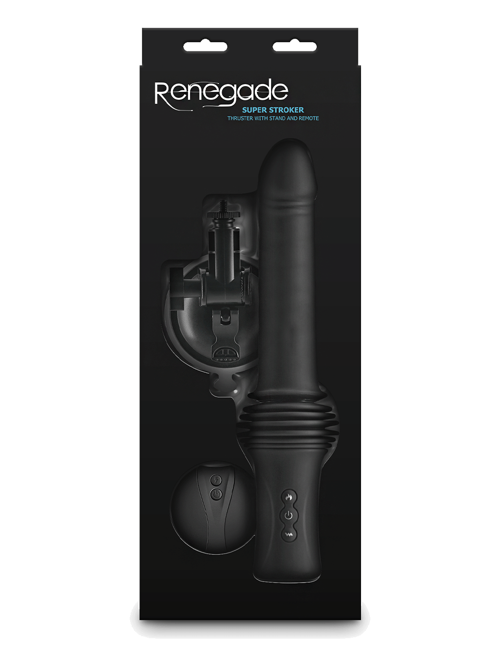 Renegade Super Stroker Thrusting Vibrator - Black - Box - Back