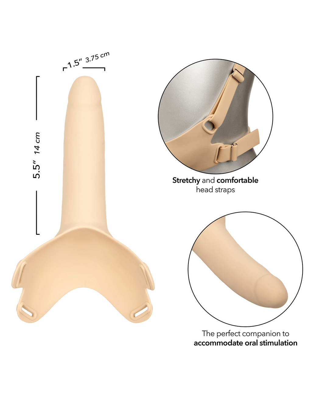 The Accommodator Silicone Chin Strap Dong | Sex Toys at Hustler Hollywood The Accommodator Silicone Chin Strap Dong | Sex Toys at Hustler Hollywood