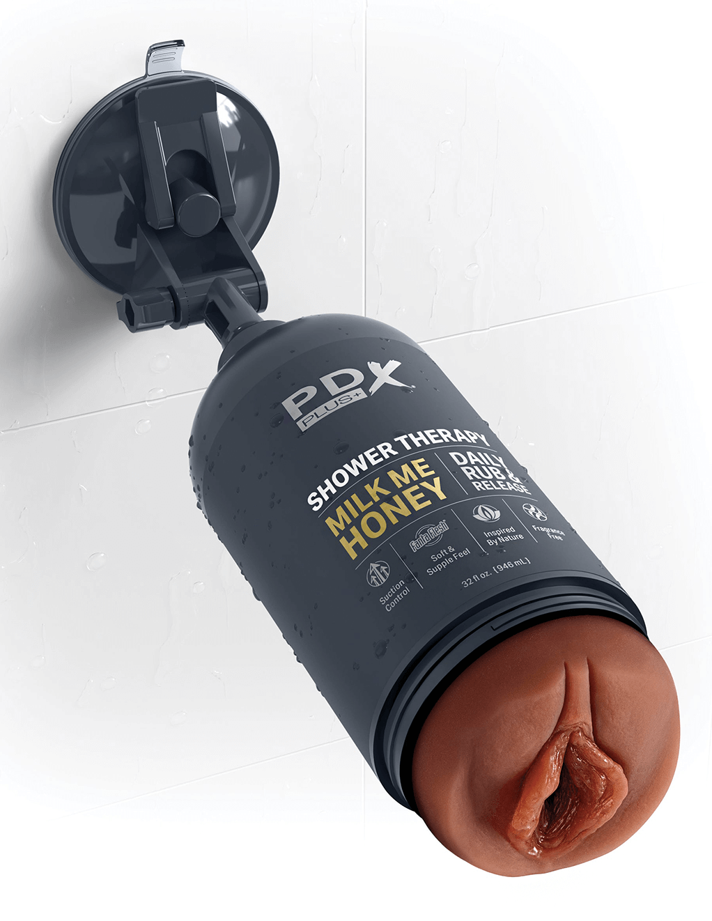 Shower Therapy Milk Me Honey Stroker - Chocolate - Mounted