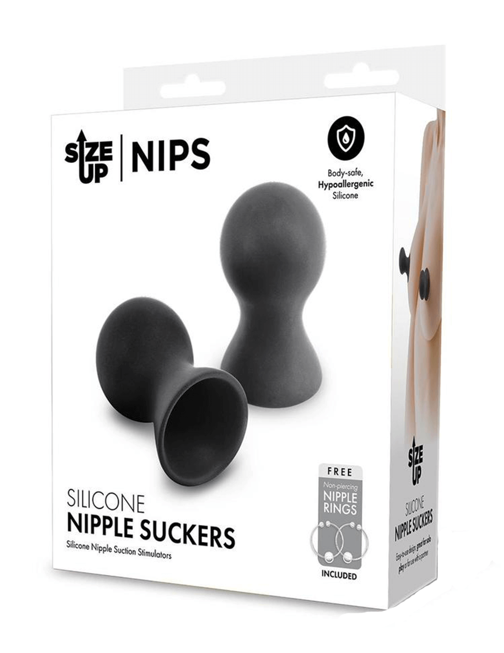 Size Up Silicone Nipple Suckers - Black - Box