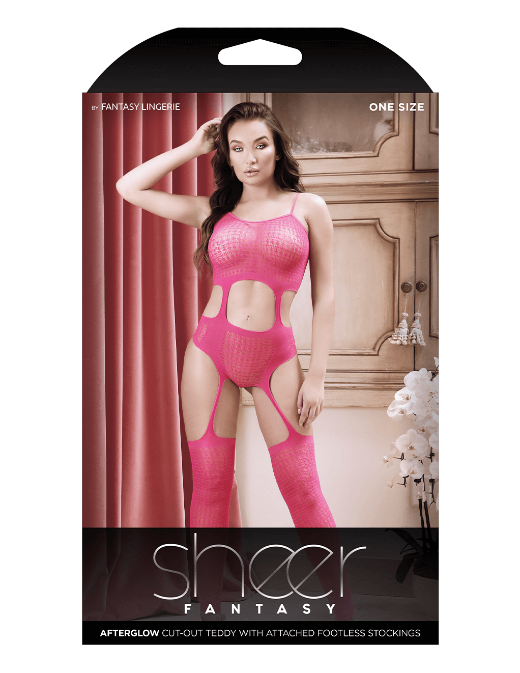 Afterglow Footless Teddy Bodystocking - Berry Pink - Box