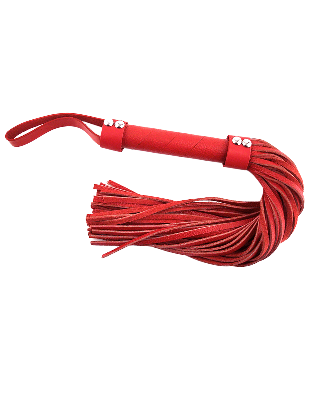 Rouge Short Leather Flogger - Red - Main