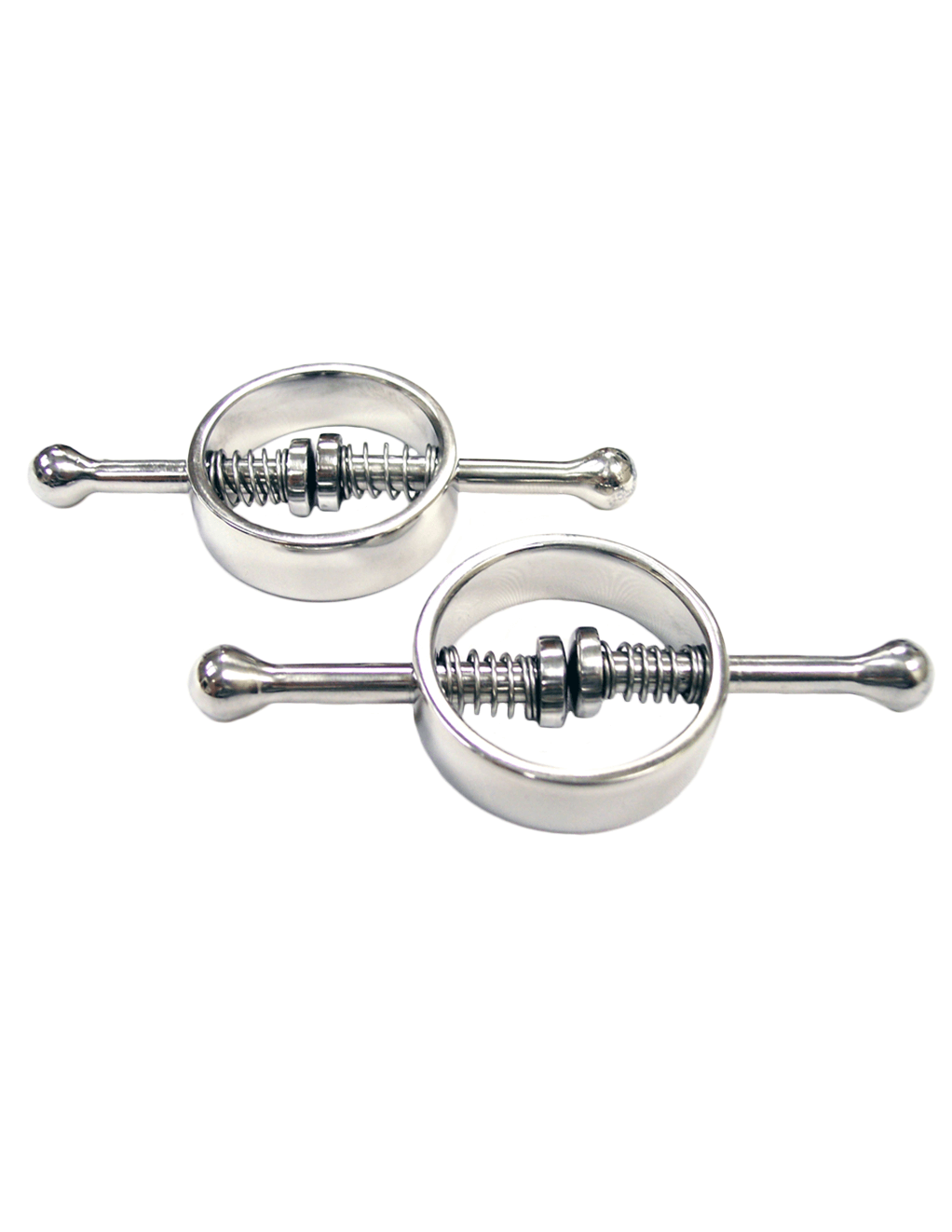 Rouge Stainless Steel Round Clamps - Silver - Side