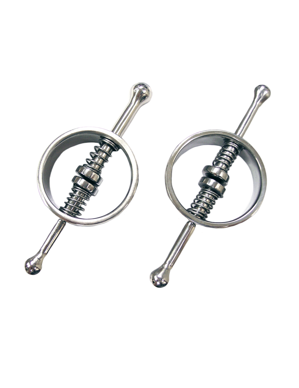 Rouge Stainless Steel Round Clamps - Silver - Top