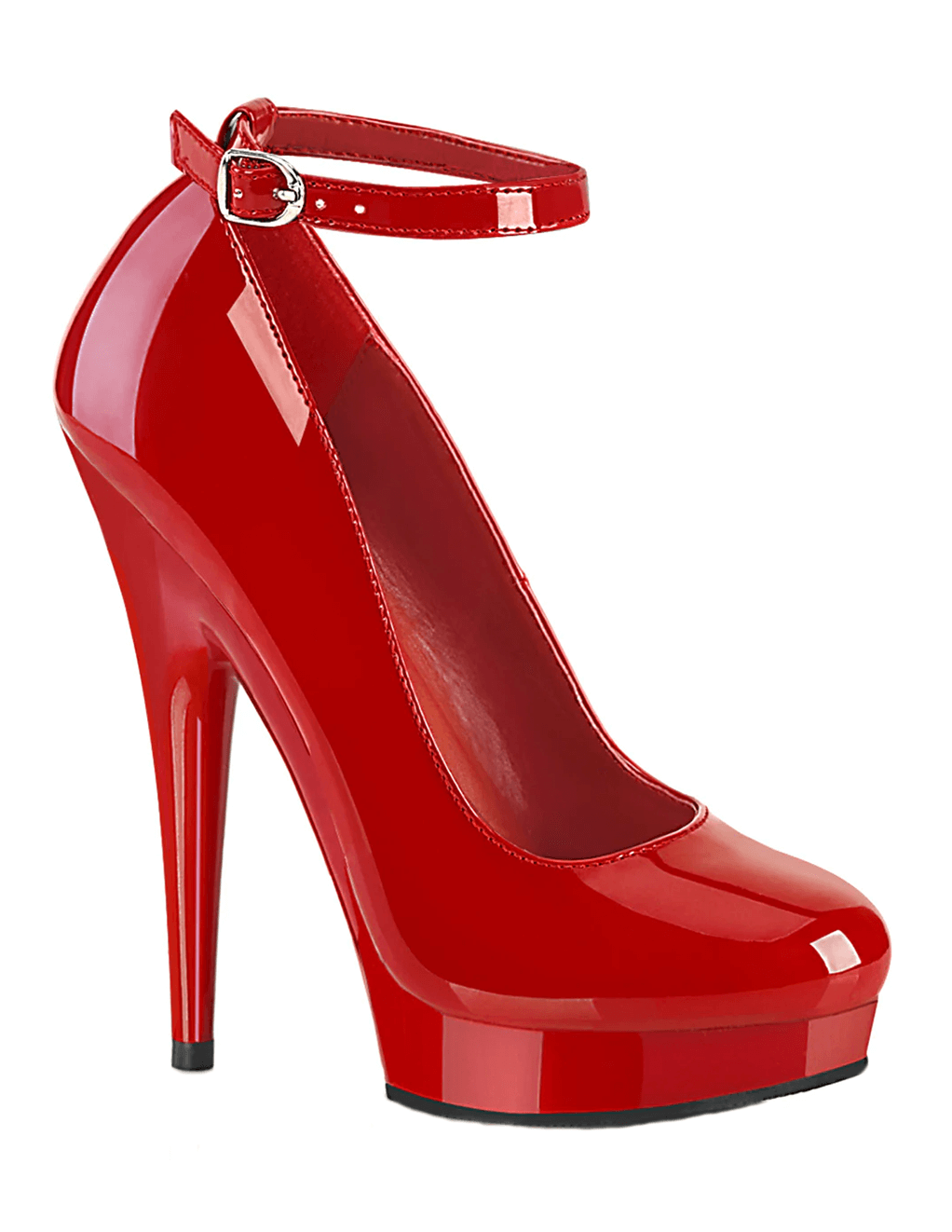 Sultry-686 Ankle Strap Platform Pump - Red Patent/Red - Main