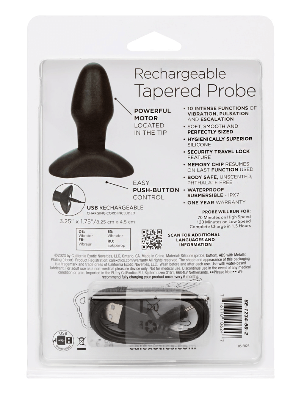 Rechargeable Tapered Probe - Box Back