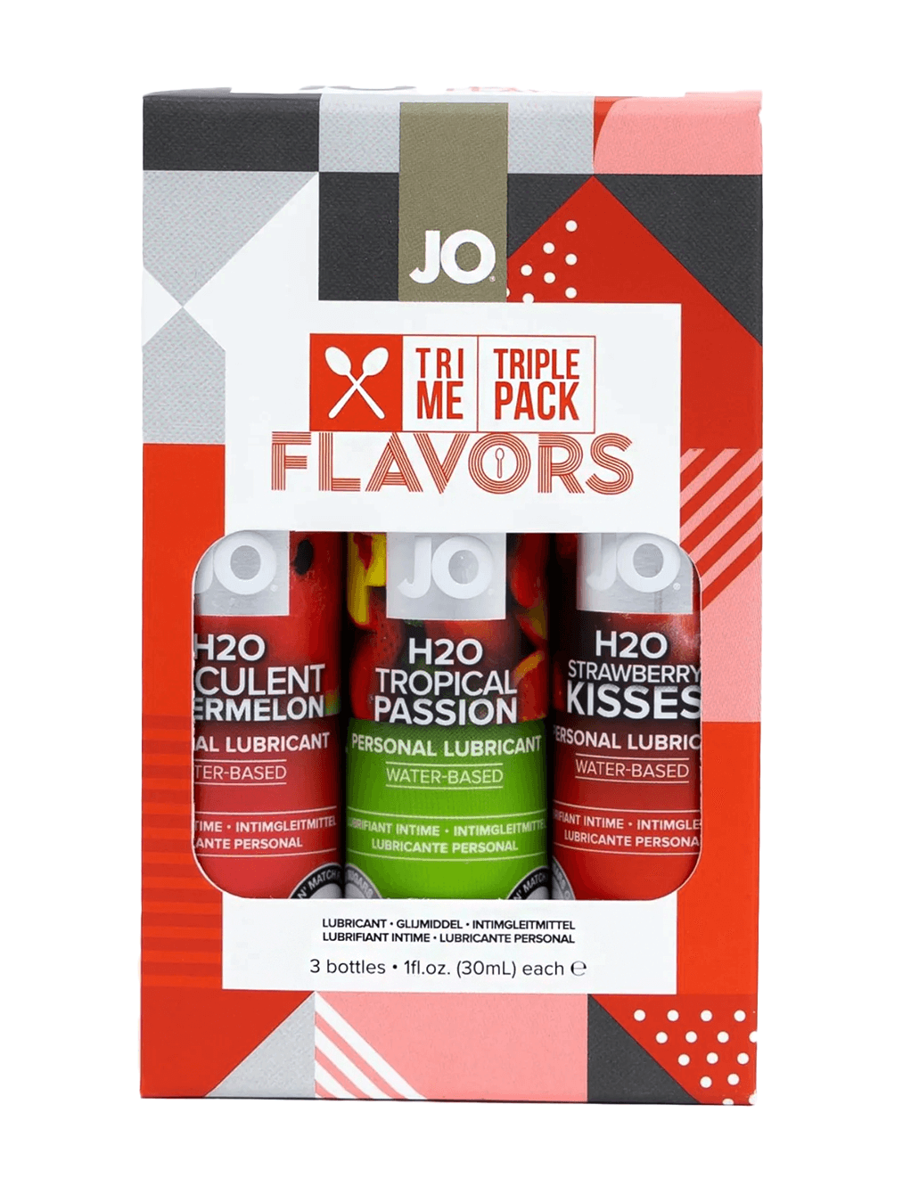 JO Tri-Me Triple Pack 1oz Flavored Lubricants - Main - Package