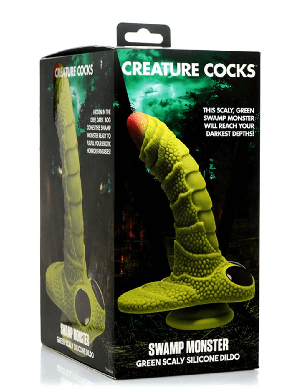 Swamp Monster Green Scaly Dildo Package