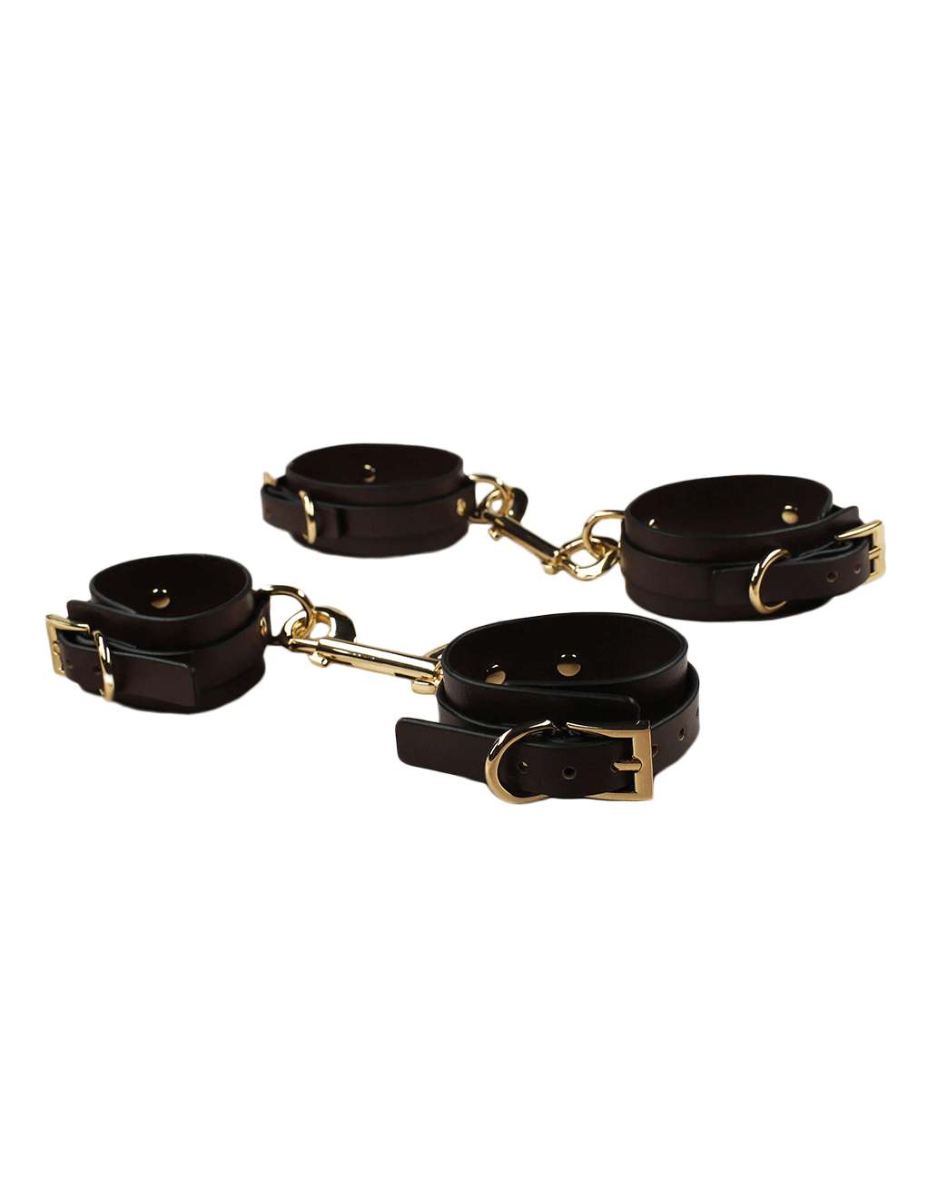 Edonista Venice Brown & Gold 13pc Bondage Set - Handcuffs and Ankle Cuffs