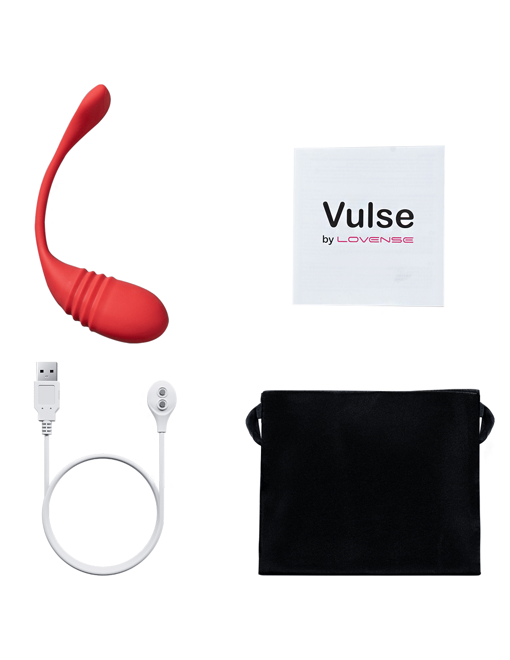 Lovense Vulse Thrusting Egg Vibrator - Red - Box Contents