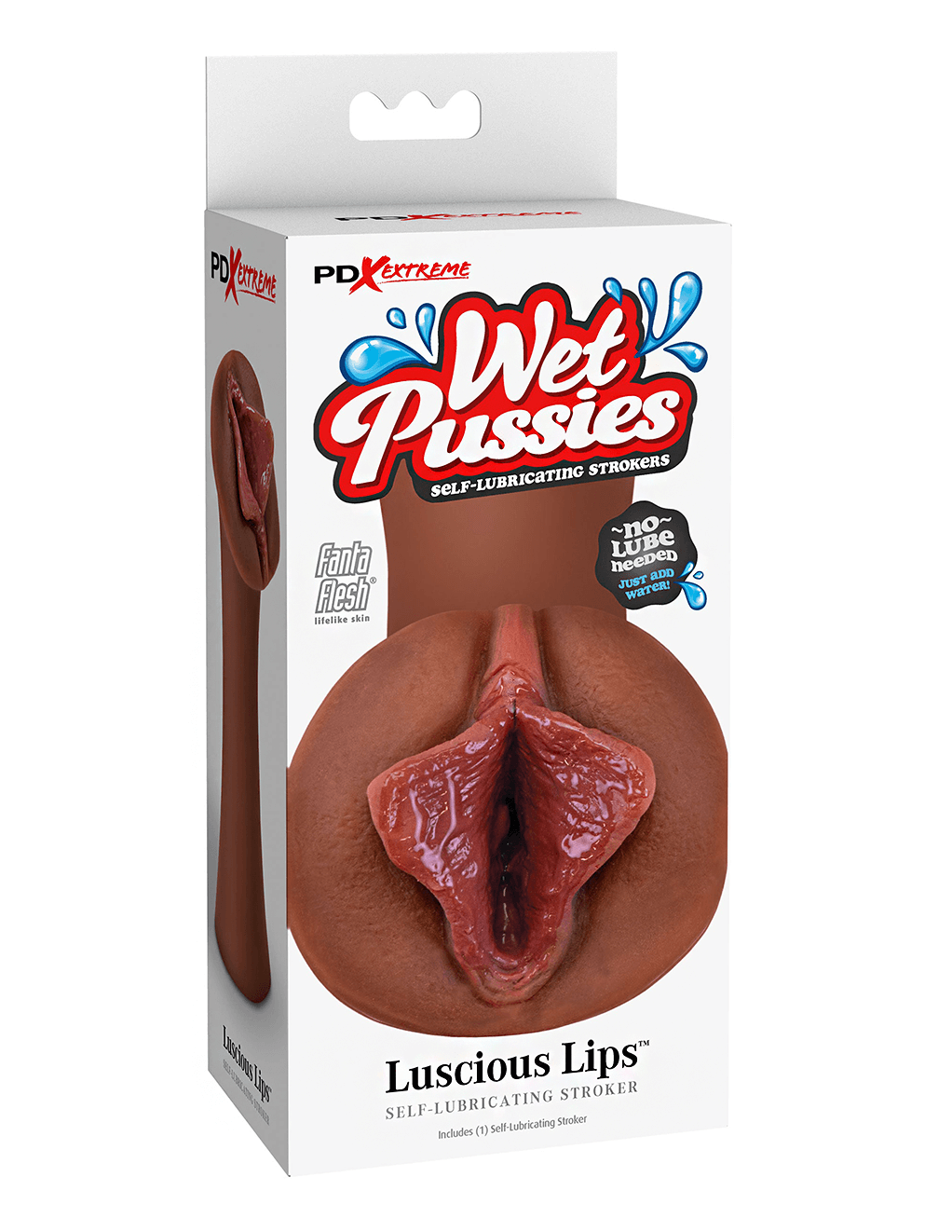 Wet Pussies Luscious Lips Stroker - Chocolate - Box