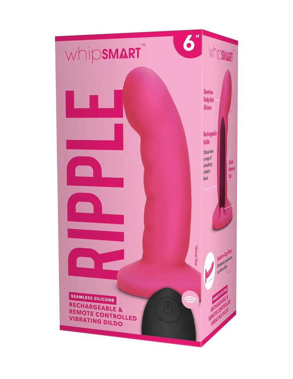 6in Curved Ripple Rechargeable Remote G-Spot P-Spot Dildo