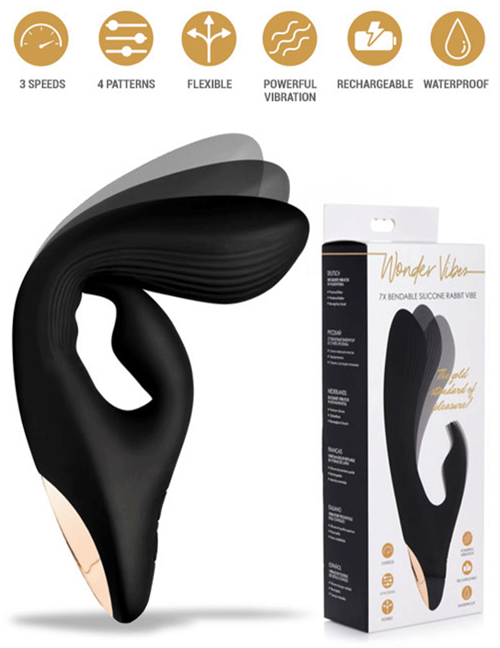 7X Bendable Silicone Rabbit Vibrator