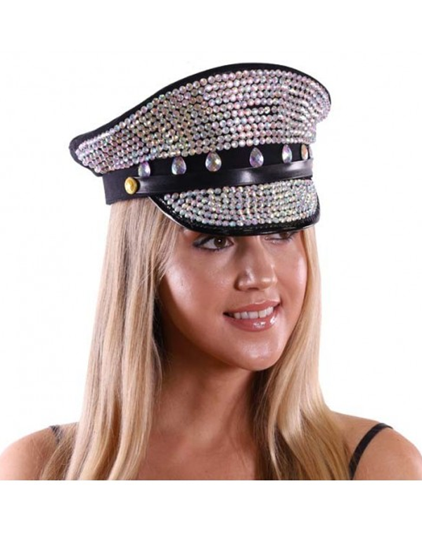 Rhinestone Biker Hat