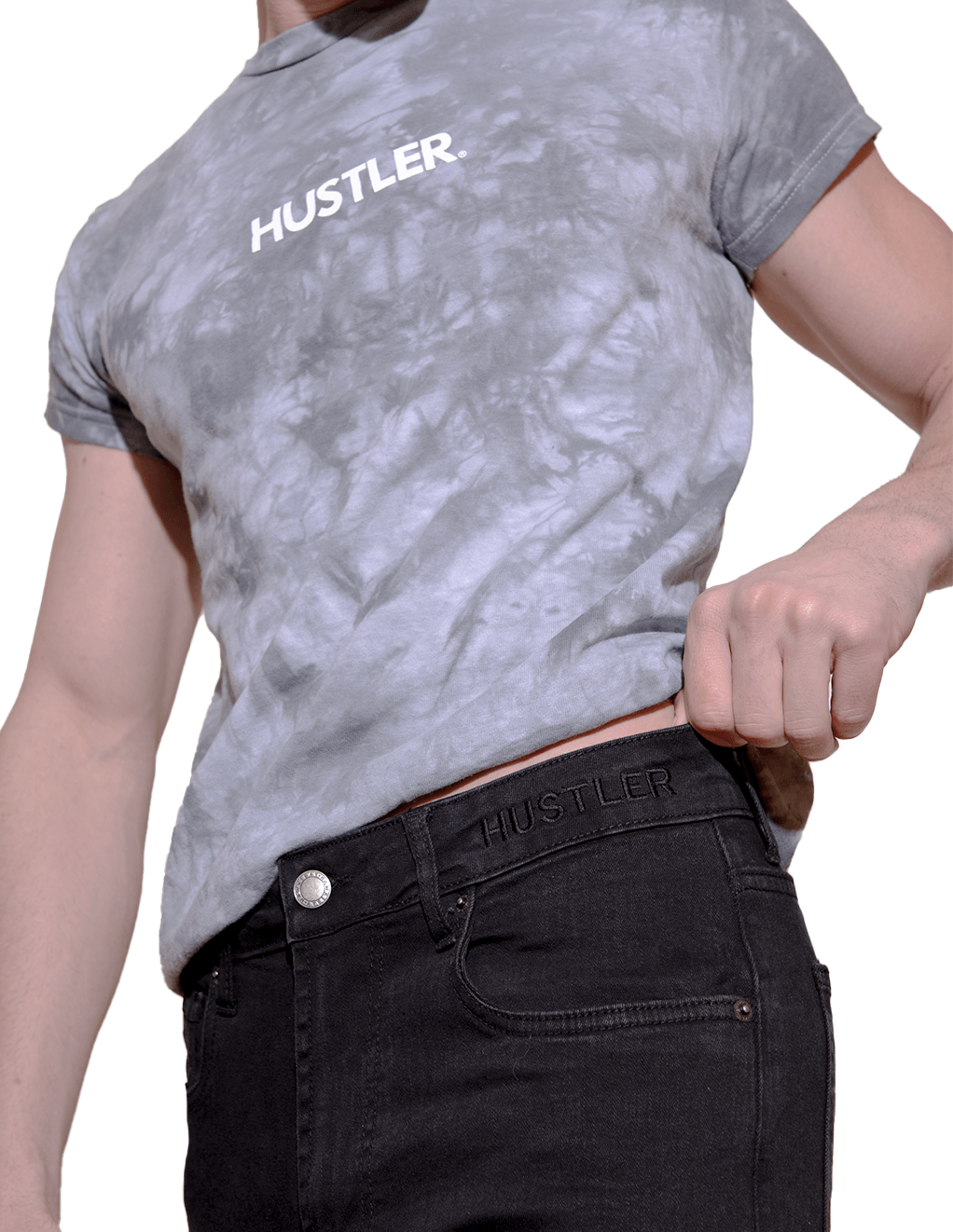 HUSTLER® Mens Jeans - Black - Side Logo