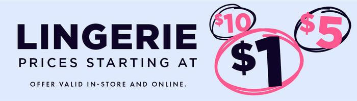 Lingerie starting at $1