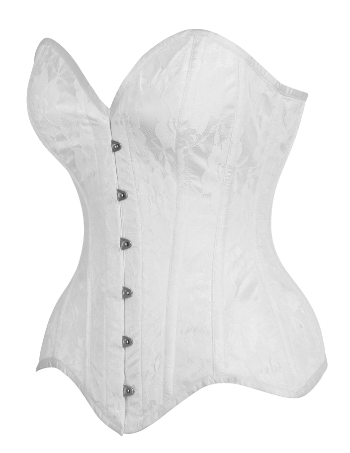 Satin Lace Overlay Steel Boned Corset