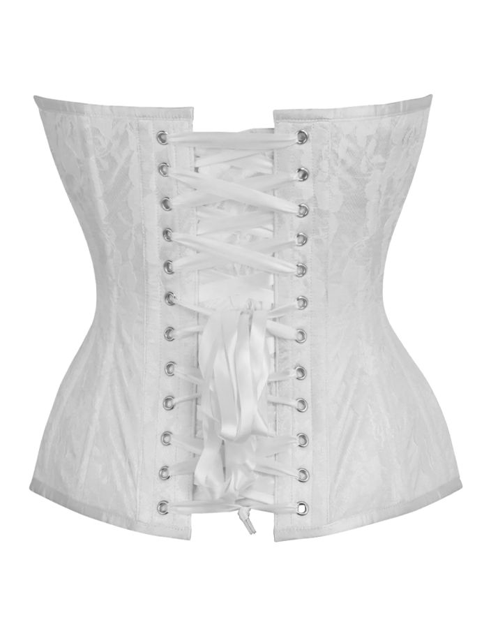 Satin Lace Overlay Steel Boned Corset