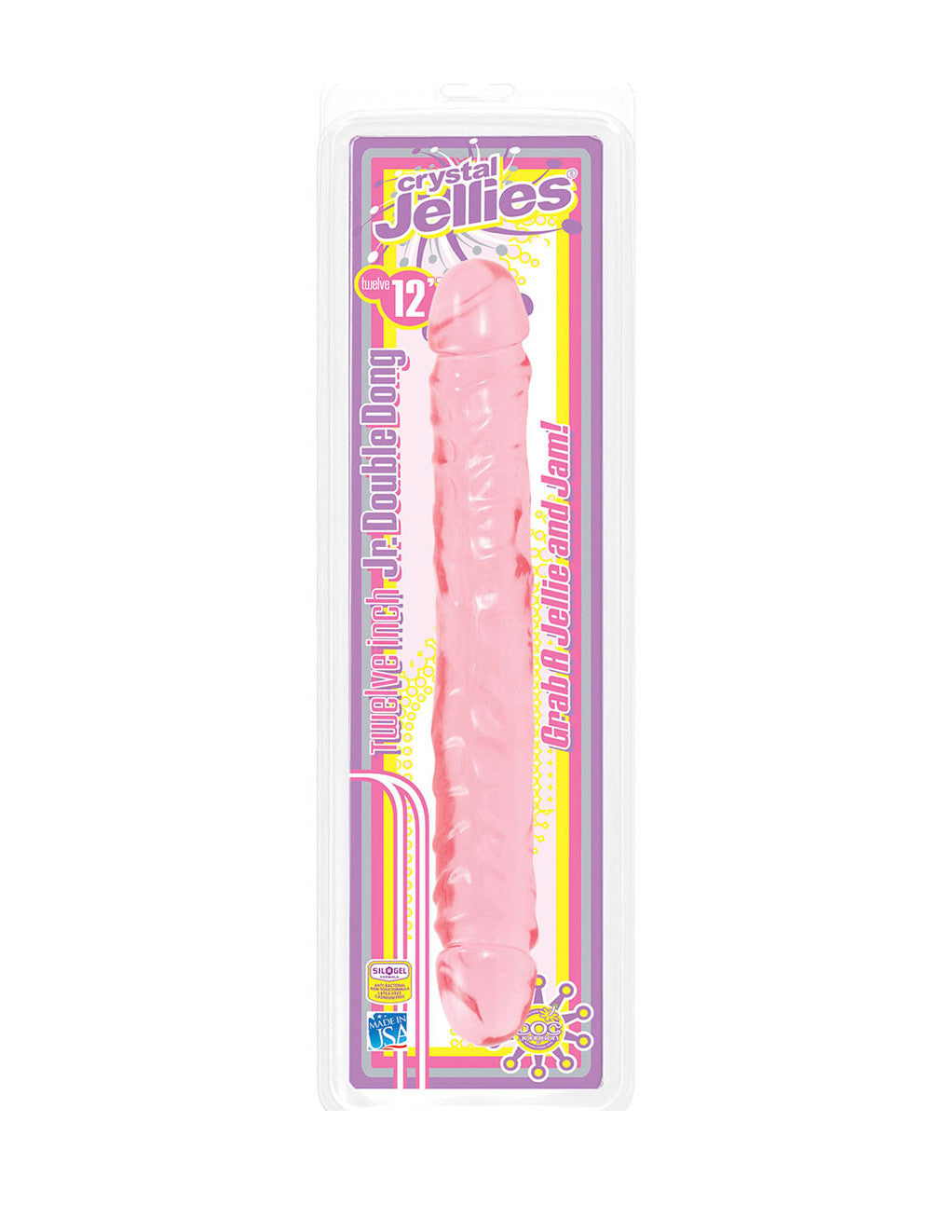 Doc Johnson 12in Jellie Double Dong Pink Package