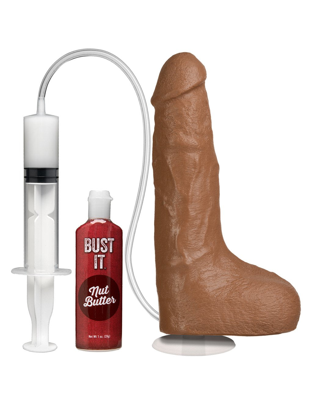 Bust It 8.5 Inch Realistic Squirting Cock- Caramel- Front
