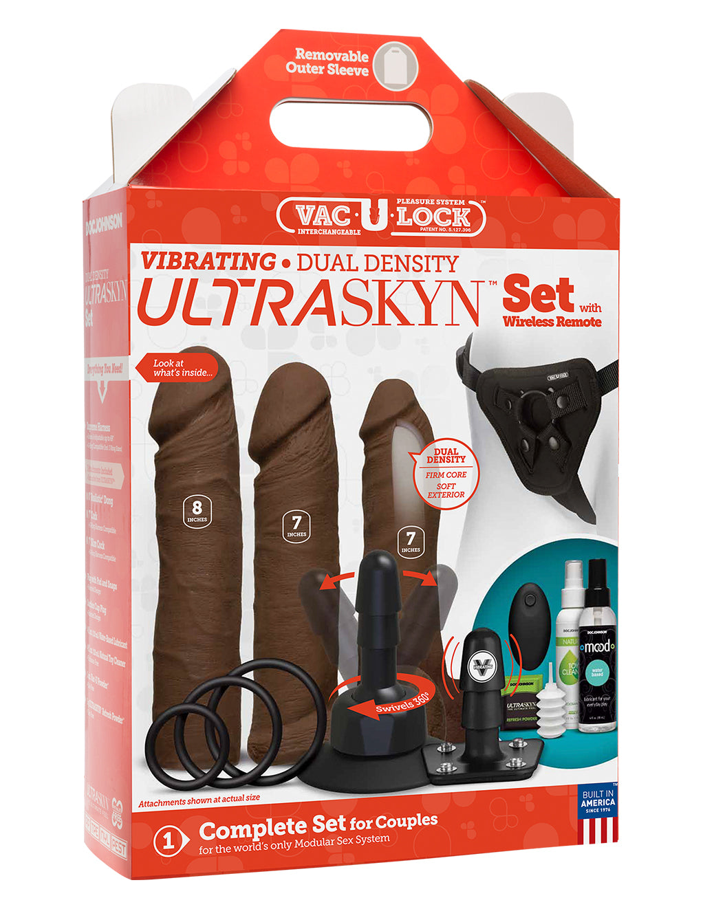 Vac-U-Lock Vibrating Ultraskyn Strap-On Set