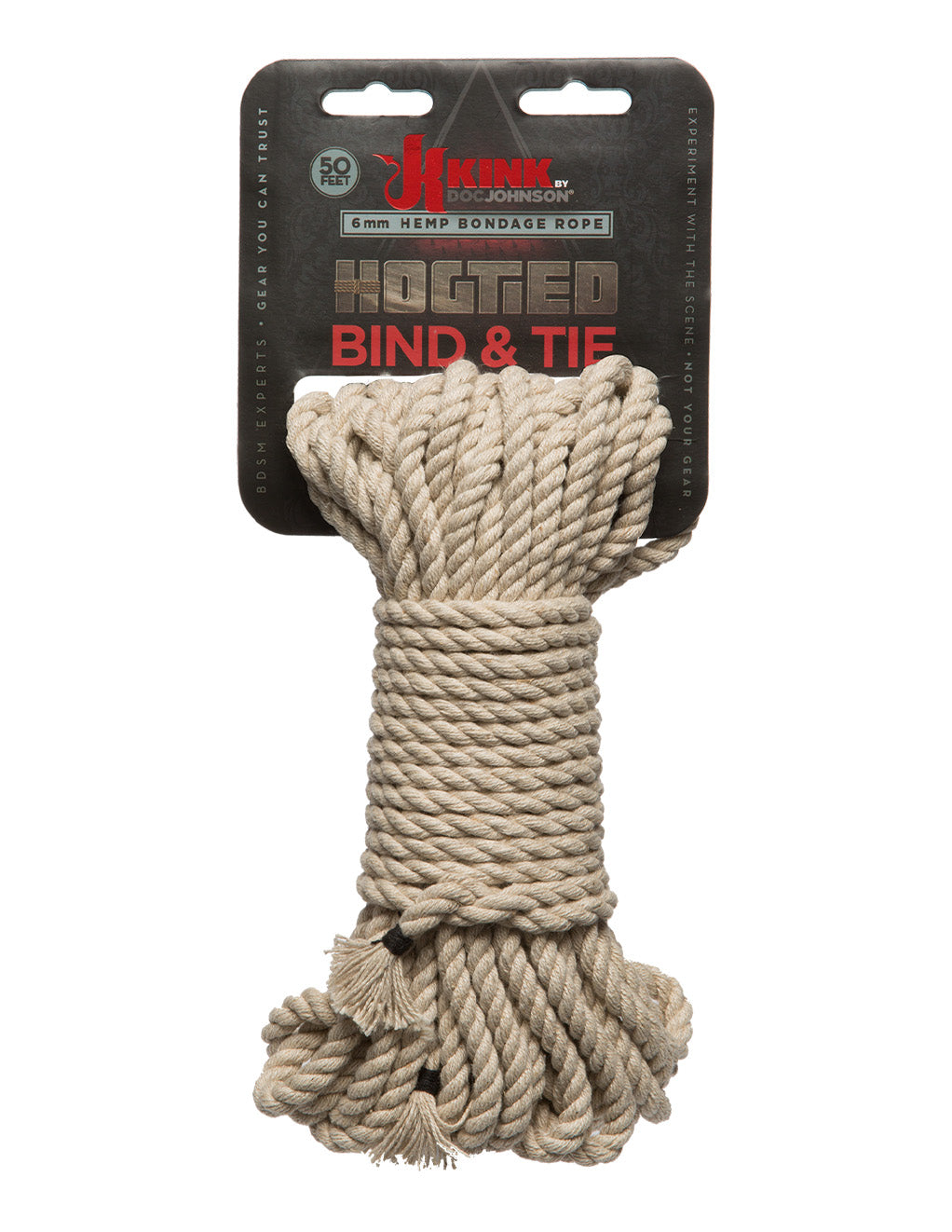 Kink Bind & Tie Hemp Rope 50 Feet- Natural- Package