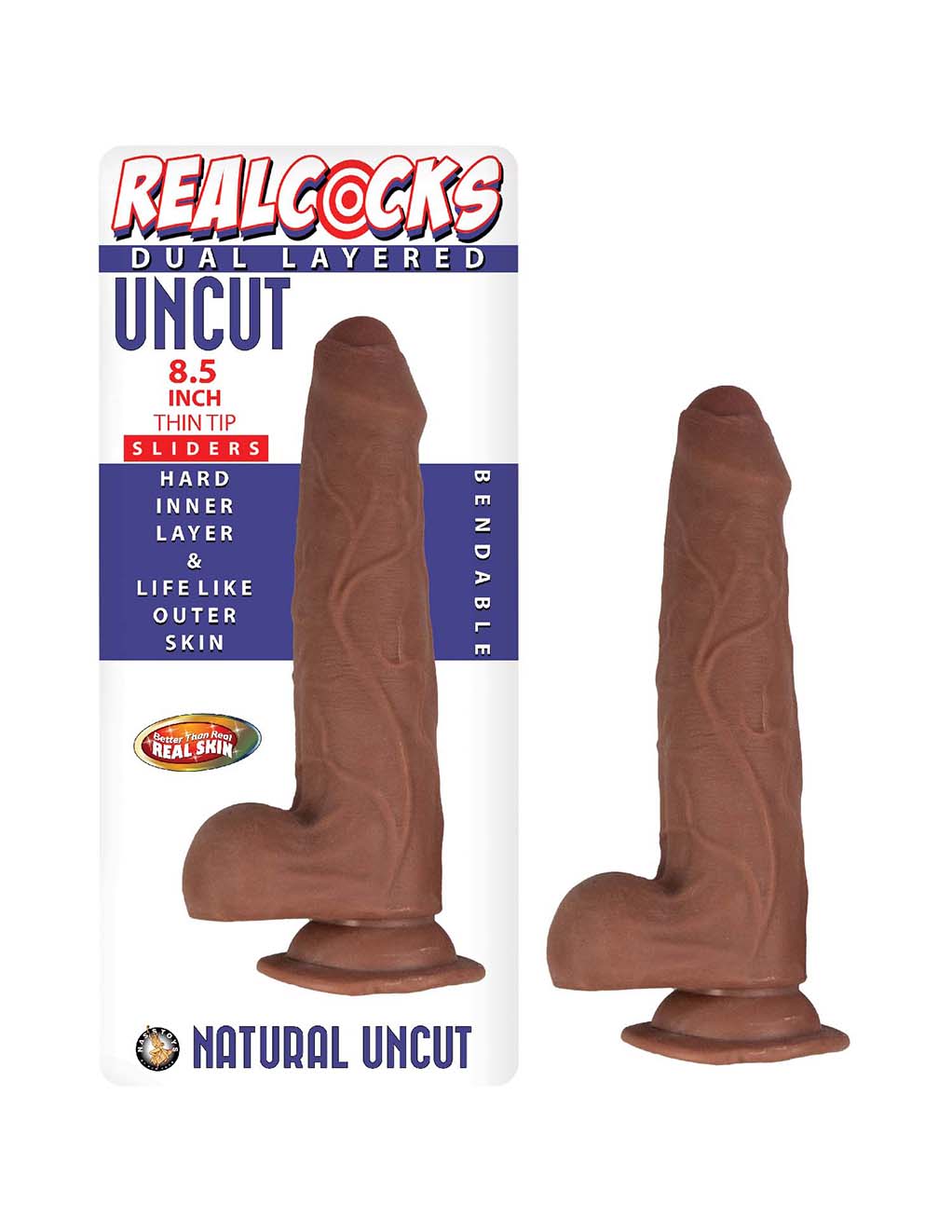 RealCocks Uncut Slider 8.5" Thin Tip- With Box