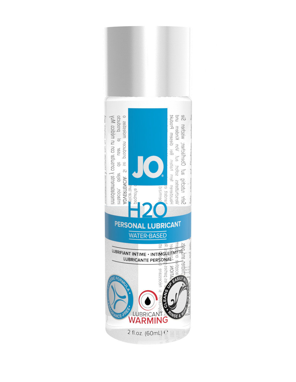 Jo H2O Warming Personal Lubricant- 2oz- front