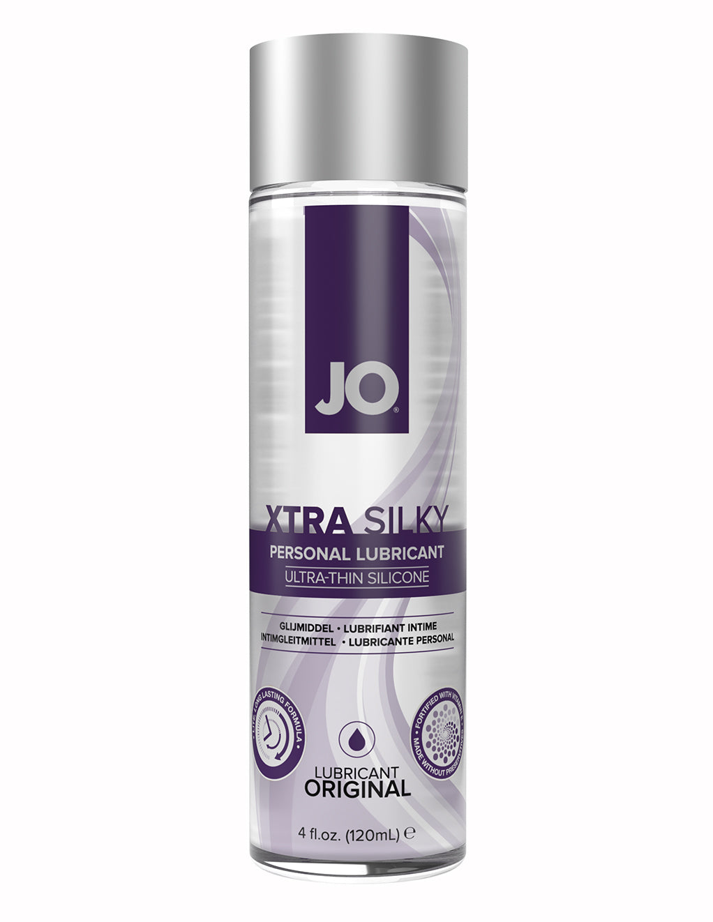 Jo Xtra Silky Silicone Lube- 4oz- Front
