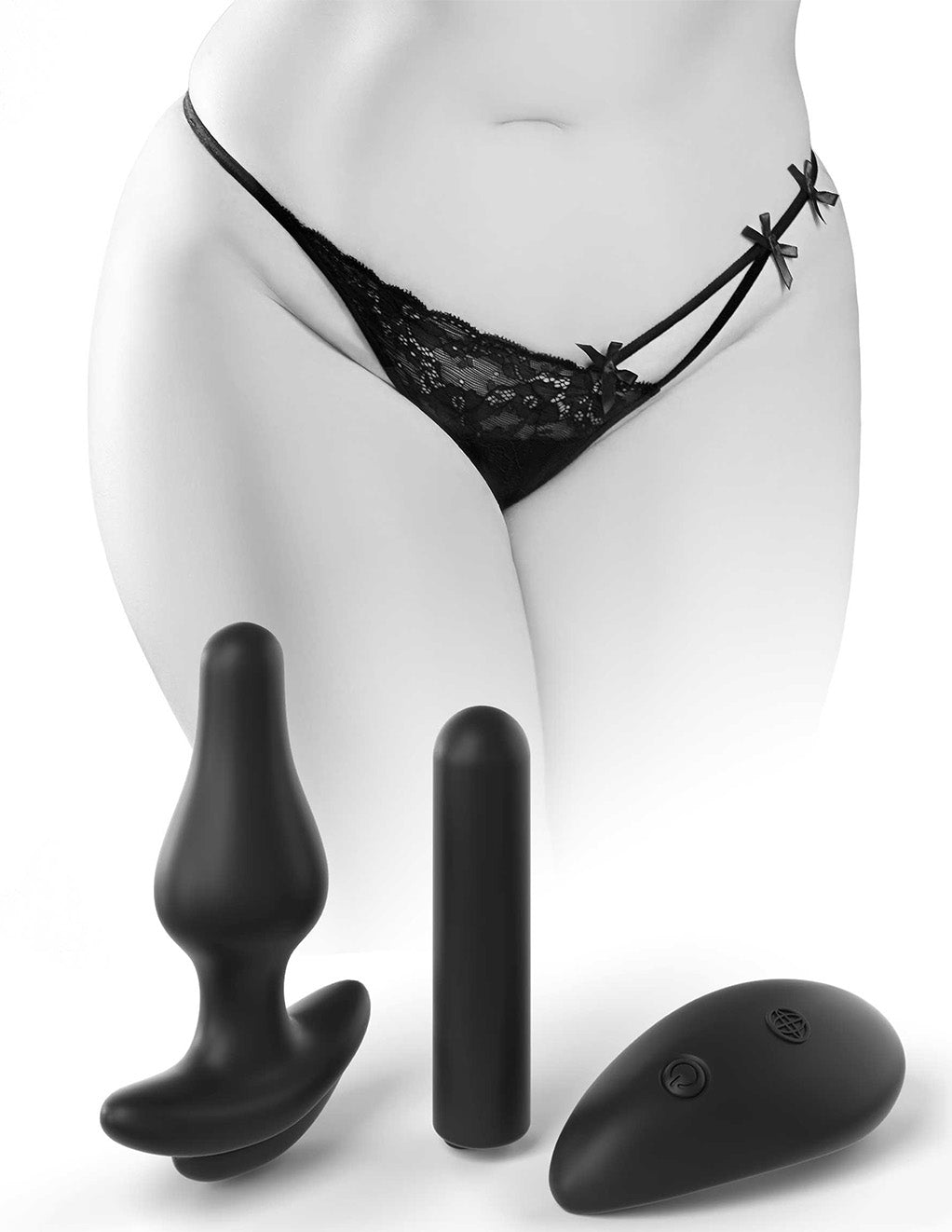 Hookup Panties Remote Bowtie Bikini- Plus- Front