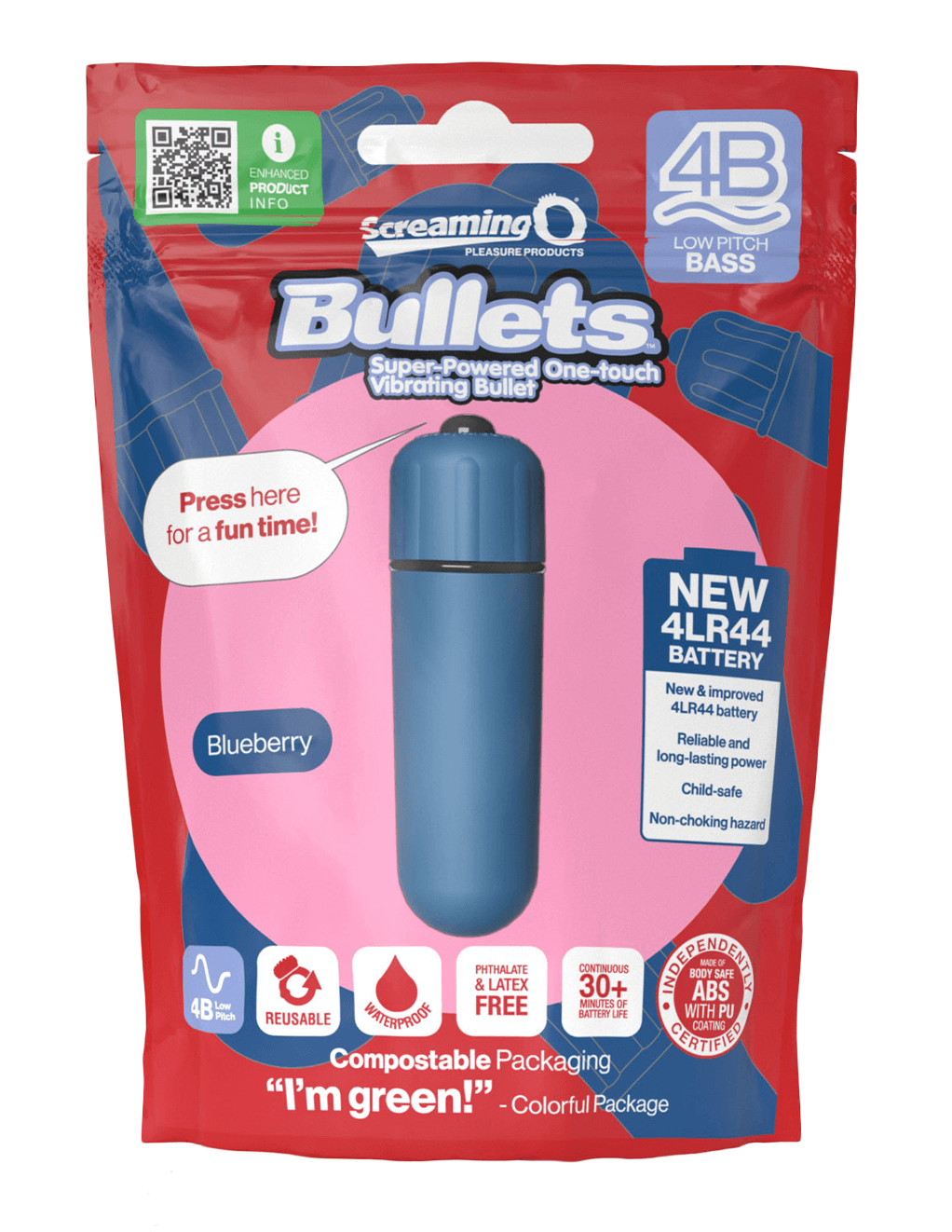 Screaming O 4B Bullet - Blueberry - Packaging
