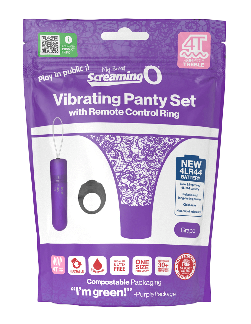 Screaming O 4T Vibrating Panty - Grape - Packaging