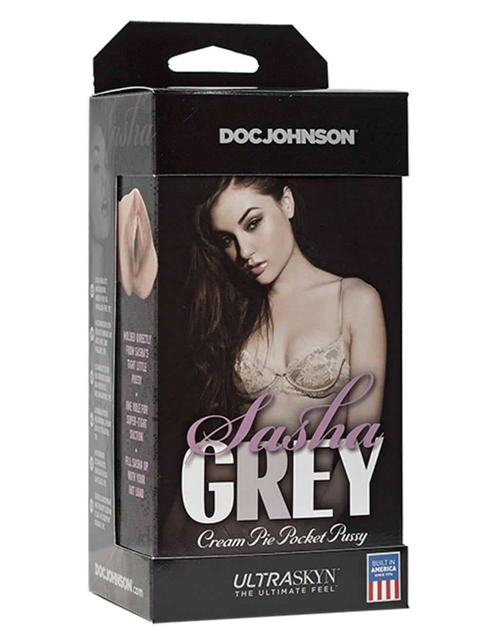 Sasha Grey by Doc Johnson Ultraskyn Cream Pie Pocket Pussy package