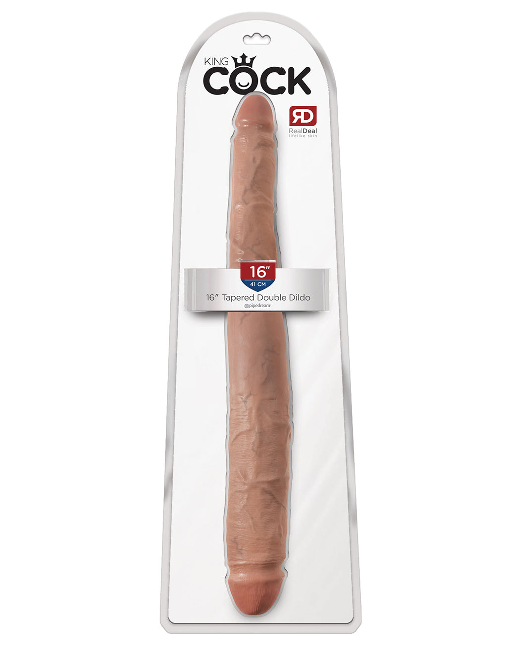 King Cock 16 Inch Tapered Double Dildo- Caramel- Package