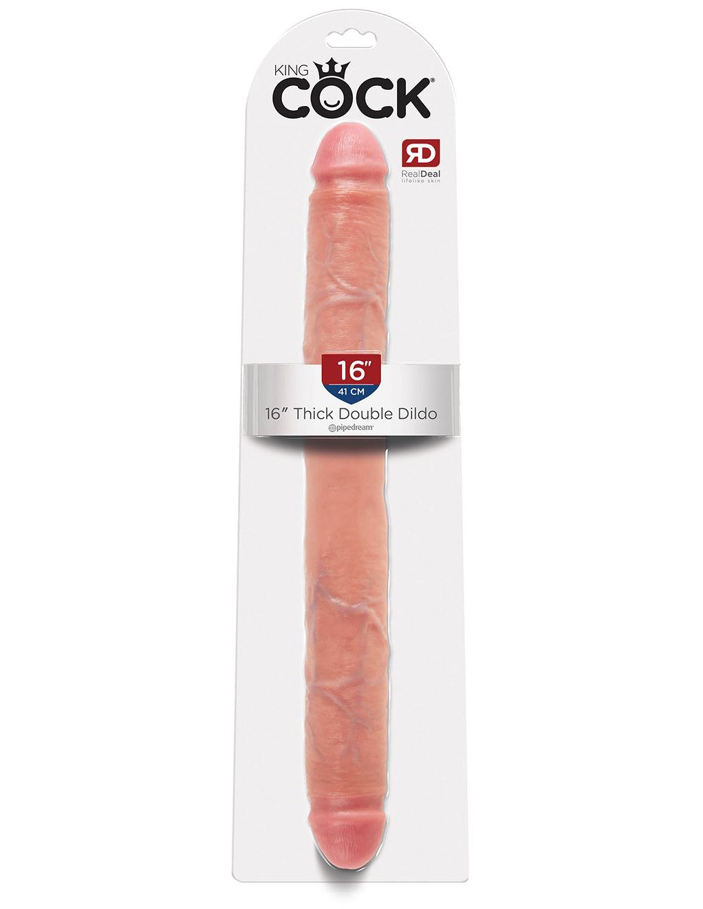 King Cock 16 Inch Thick Double Dildo- Vanilla- Package