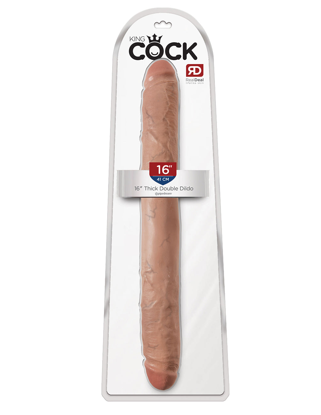 King Cock 16 Inch Thick Double Dildo- Caramel- Package