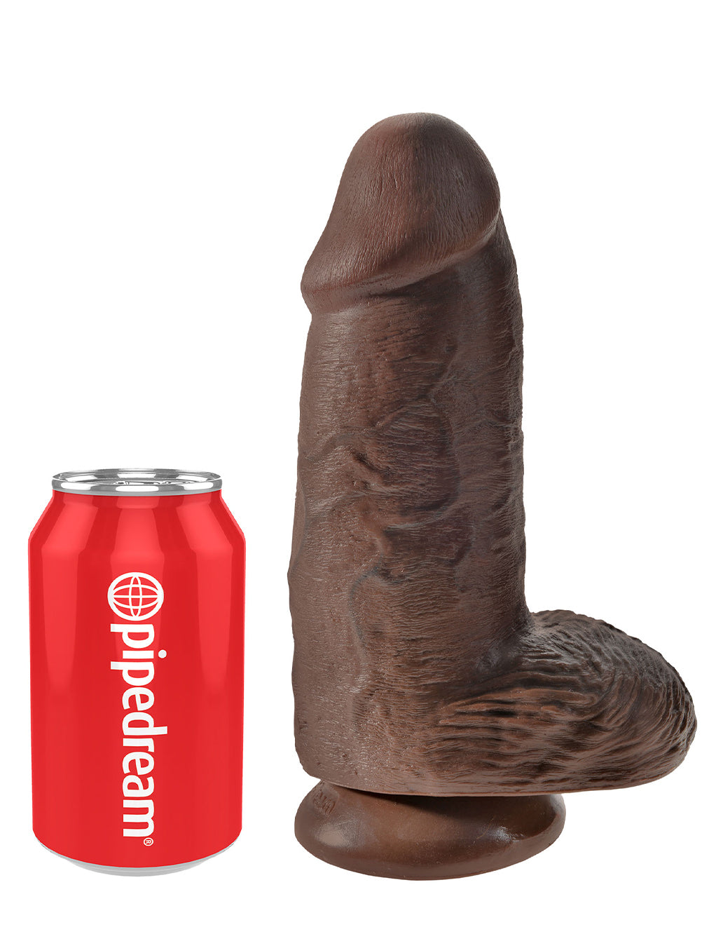 King Cock 9 Inch Chubby Suction Cup Dildo- Chocolate- Sized by can