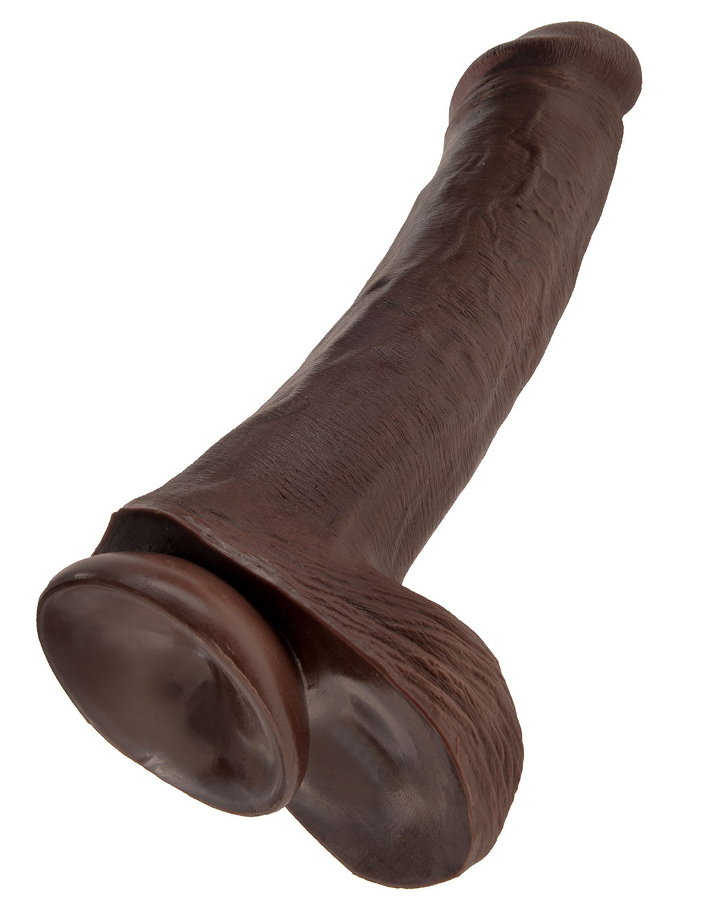 King Cock 13 Inch Cock with Balls and Suction Cup- Chocolate- Suction cup